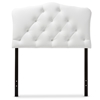 Baxton Studio Rita Modern and Contemporary White Faux Leather Upholstered Button-Tufted Scalloped Twin Size Headboard